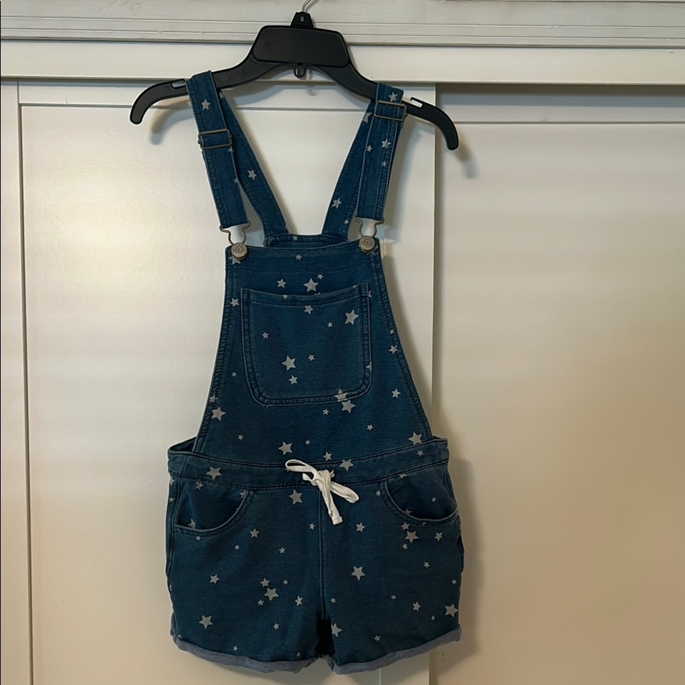 Justice Blue Starry Denim Overalls